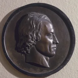 Alfred, Lord Tennyson (1809-92) arcképmedaillonja (bronz)